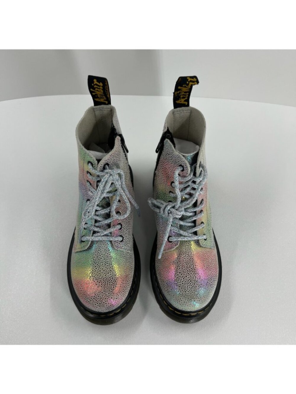 Dr Martens AirWair 1460 Pascal J Boots Kids US 2 Zip Leather Rainbow Iridescent - Picture 8 of 15